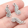 16x6.1mm 0.36g Antique Silver Zinc Alloy Leaf Charm Pendant for DIY Bracelet Necklace Jewelry Making