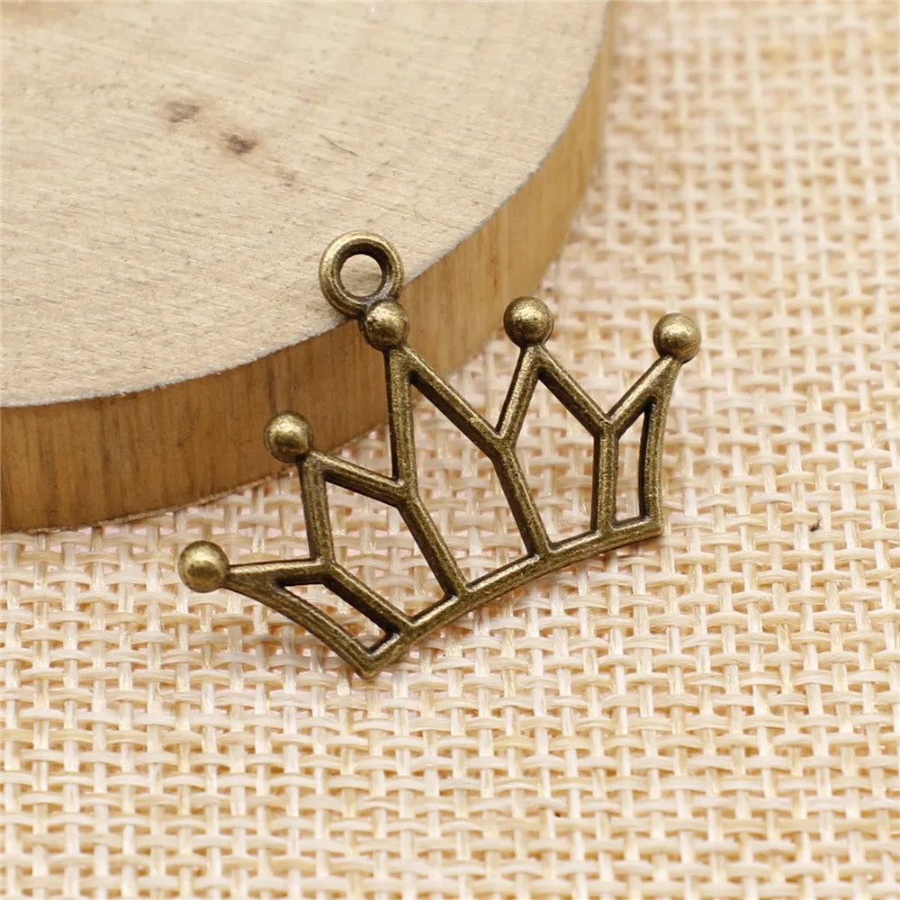 20x30mm 1.3g Multicolor Zinc Alloy Crown Charm Pendant for DIY Necklace Bracelet Jewelry Making