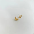 14K Gold Plated Copper Pretzel Croissant Asymmetric Stud Earrings Mini Sweet Geometric Jewelry