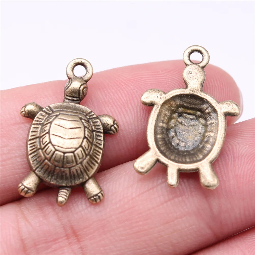 24x16mm 2.05g Multicolor Zinc Alloy Sea Turtle Charm Pendant for Ocean Animal DIY Jewelry Making