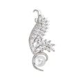 Elegant Angel Wing Pearl And Zircon Brooch Gold Tone Rhinestone Lapel Pin Corsage Suit Accessory Gift