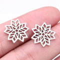 15x15mm 0.59g Antique Silver Zinc Alloy Hollow Snowflake Charm Pendant for Christmas Jewelry Making
