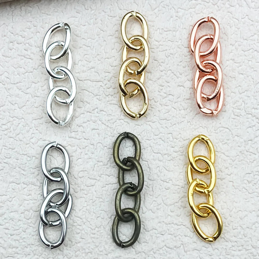 Iron Four Section O Chain Extension Chain Connector for DIY Key Ring Jewelry Accessories