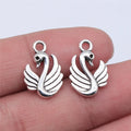 17x12mm 1g Antique Silver Zinc Alloy Swan Charm Pendant for DIY Necklace Bracelet Jewelry Making