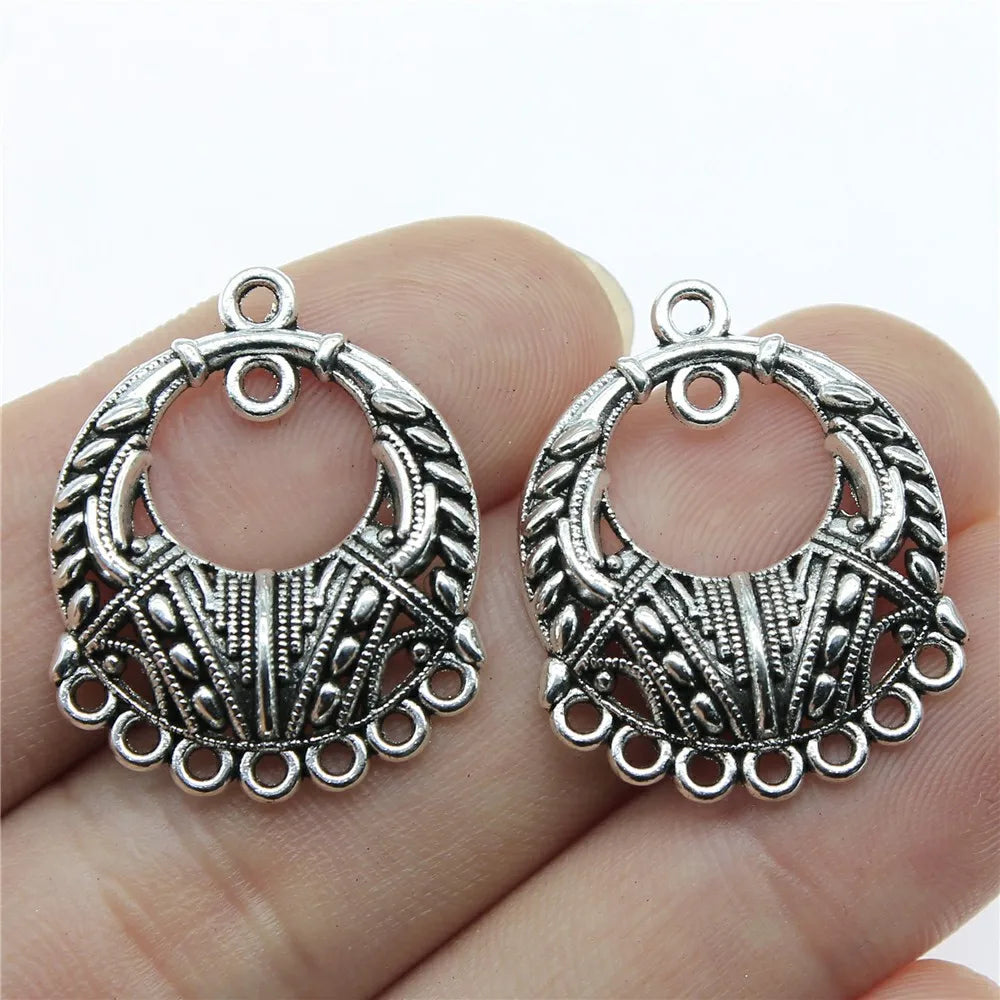 27x21mm 2.5g Multicolor Zinc Alloy Round Multi Hole Earring Connector Charms for DIY Earring Making