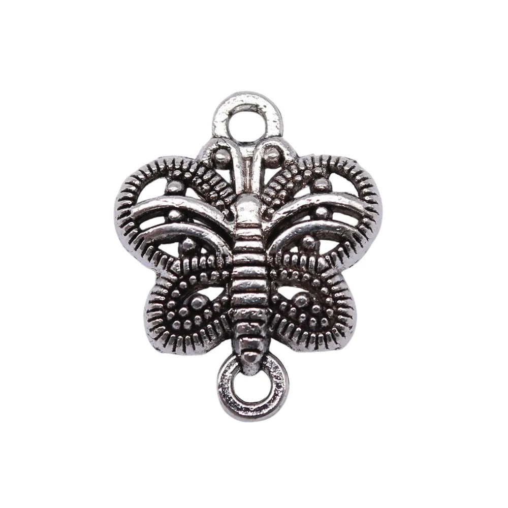 18x15mm 1g Multicolor Zinc Alloy Butterfly Connector Charm Pendant for DIY Bracelet Making
