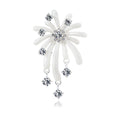 Elegant Firework Flower Brooch With Mother Of Pearl Petals And Rhinestone Tassels, Luxury Lapel Pin Gift