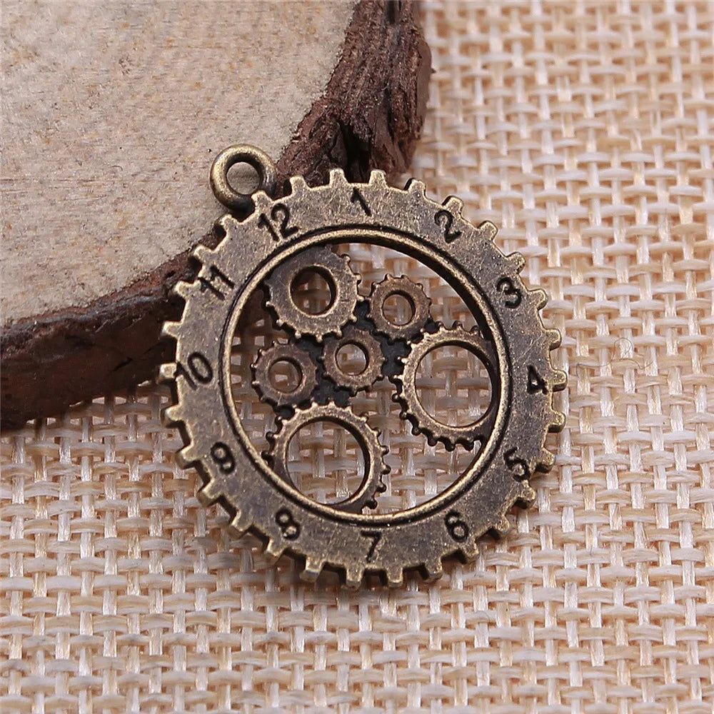 25x28mm 2.8g Multicolor Zinc Alloy Gear Charm Pendant for DIY Necklace Bracelet Accessories