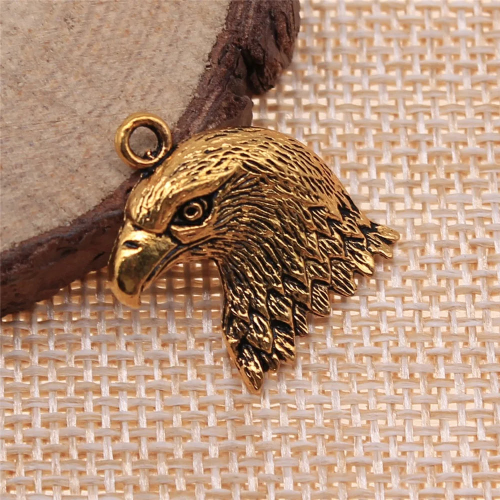 21x19mm 1.8g Multicolor Zinc Alloy Eagle Head Charm Pendant for Necklace Bracelet DIY Making