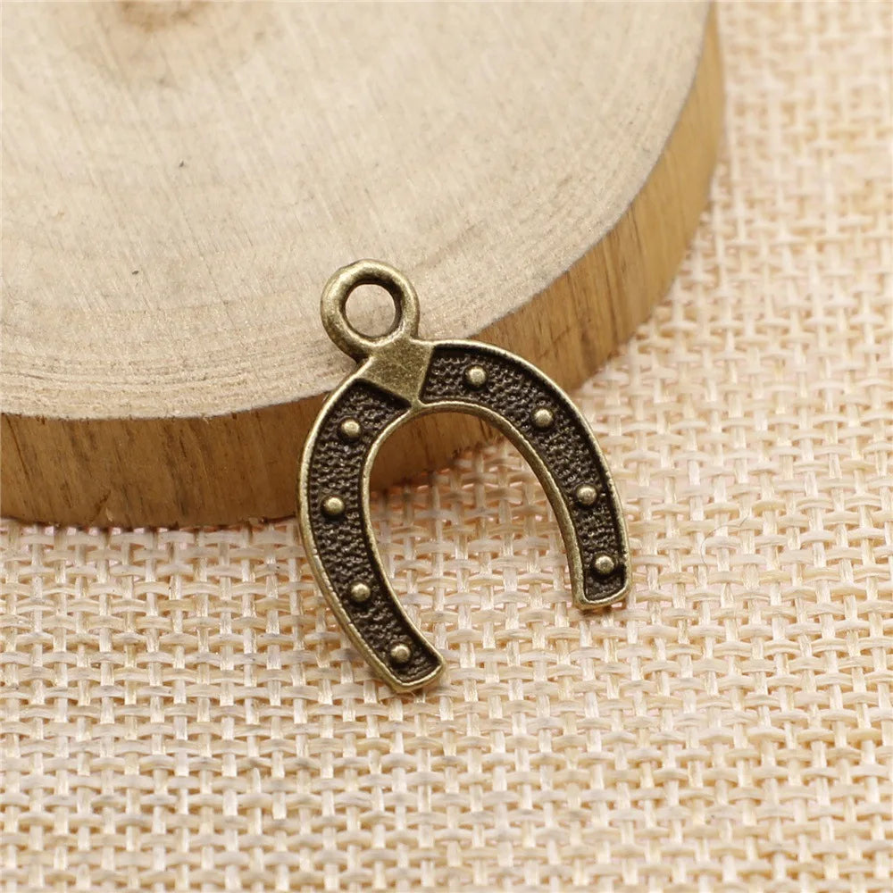 23x18mm 1.1g Multicolor iron Horseshoe charm pendant for necklace bracelet DIY jewelry making