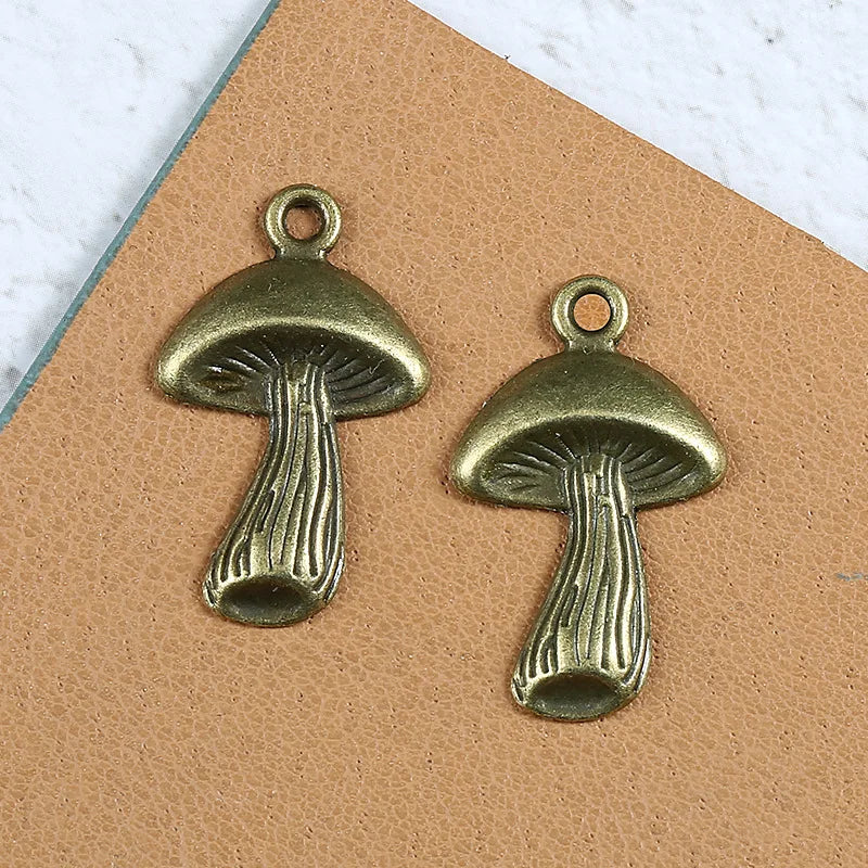 28x18mm Zinc Alloy Mushroom Charm Pendant for DIY Necklace Bracelet Jewelry Making