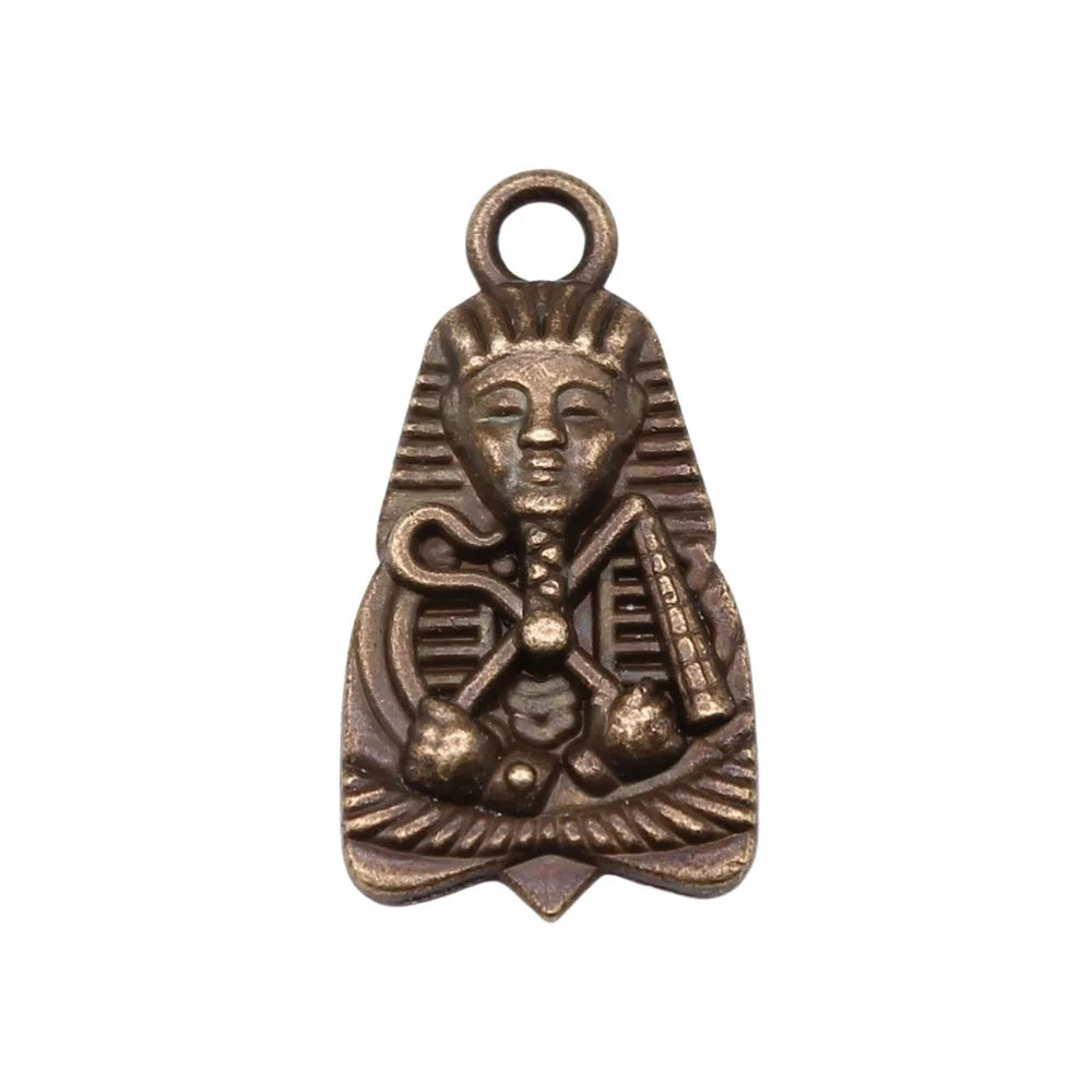 27x14mm 2g Multicolor Zinc Alloy Egyptian Pharaoh Pharaoh Head Charm Pendant for DIY Necklace Bracelet Jewelry
