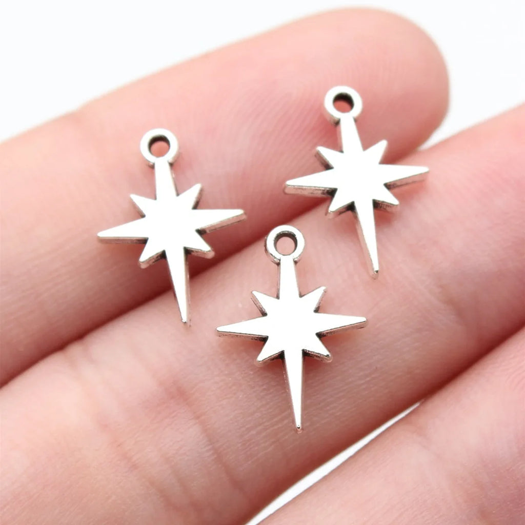 15x11mm 0.47g Multi-Color Zinc Alloy Starburst Star Charm Pendant for DIY Bracelet Necklace Jewelry
