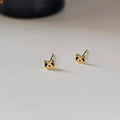 Cute Mini Panda Bear Copper Stud Earrings Korean Style Simple Geometric Animal Jewelry