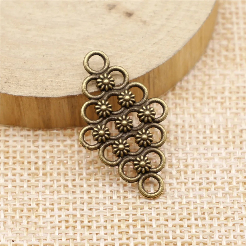 29x17mm 1.4g Multicolor Zinc Alloy Flower Filigree Connector Charm for DIY Jewelry Making