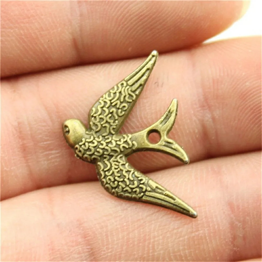 25x17mm 1.3g Multicolor Zinc Alloy Swallow Bird Charm Pendant for DIY Necklace Bracelet Jewelry Making