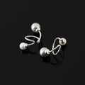 Elegant Curved Alloy Ear Cuff With Crystal And Pearl, Stud & Clip On No Piercing Ear Wrap Earrings