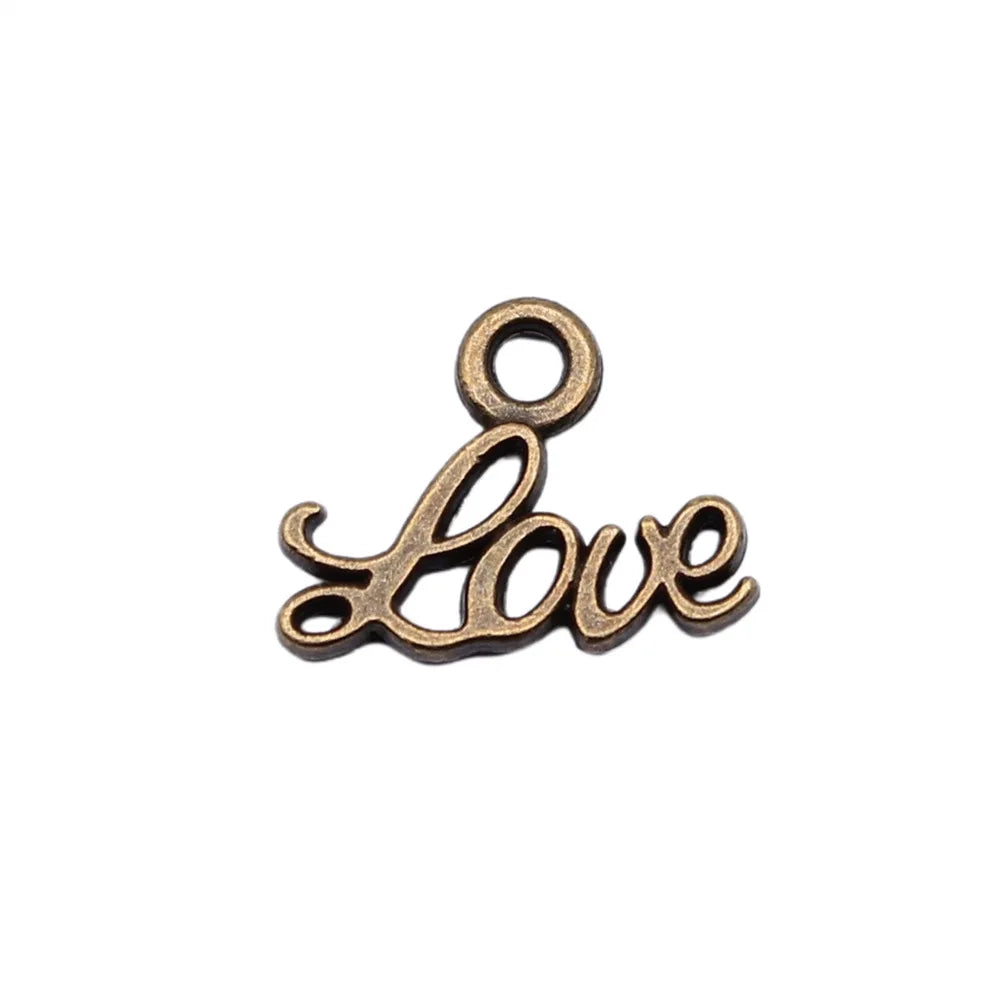 13x10mm 0.4g Multicolor Zinc Alloy Small LOVE Letter Charm Pendant for DIY Bracelet Necklace Making