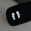 New Chinese Style Silver Rose Stud Earrings Eco-Friendly Copper 3D Floral Minimalist Jewelry