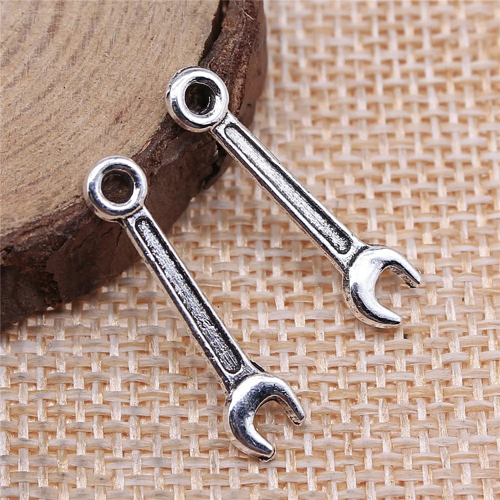 24x5mm 0.5g Antique Silver Zinc Alloy Wrench Charm Pendant for DIY Bracelet Necklace Making