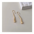 14K Plated Eco Copper Irregular Geometric Long Teardrop Drop Earrings For Women