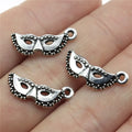 20x8mm 0.8g Antique Silver Zinc Alloy Mask Charm Pendant for DIY Masquerade Theme Jewelry Making