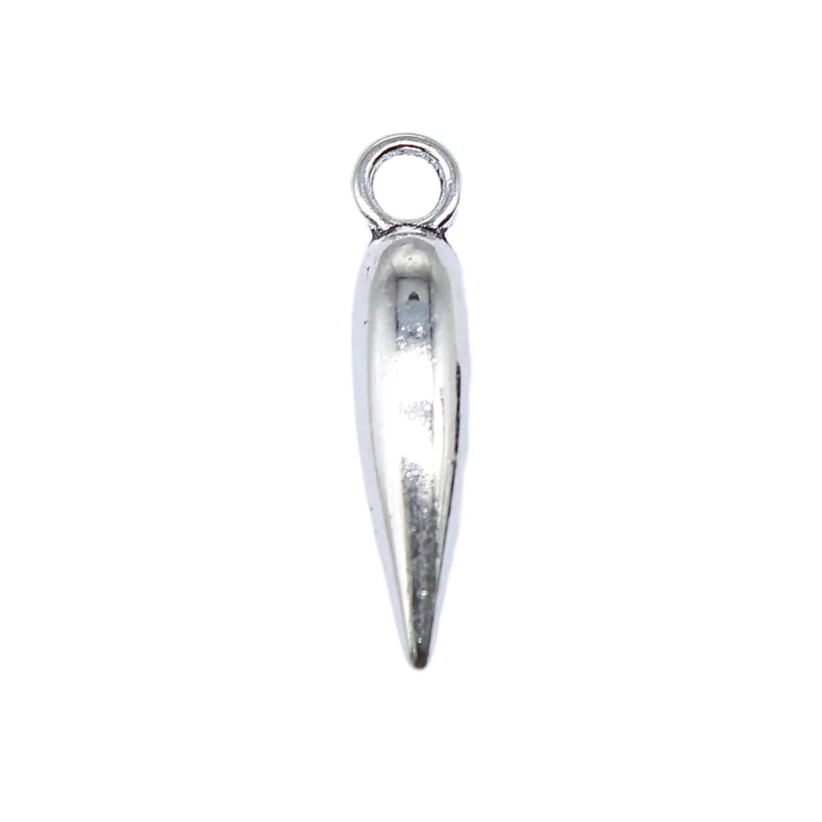 21x5mm 1.3g Antique Silver Zinc Alloy Chili Pepper Cone Charm Pendant for DIY Jewelry Making