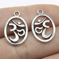 22x14mm 1g Antique Silver Zinc Alloy OM Symbol Charm Pendant for DIY Necklace Bracelet Making