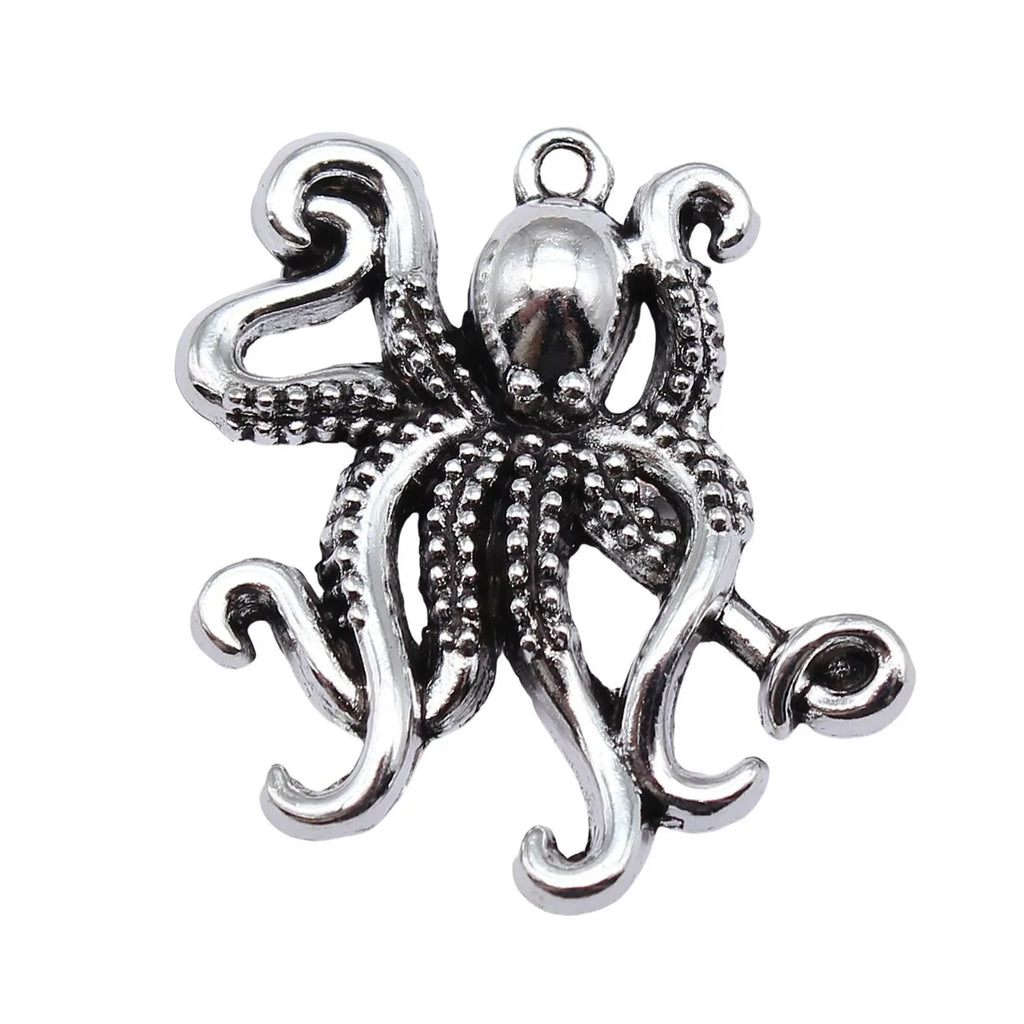 34x31mm 5.5g Multicolor Zinc Alloy Octopus Fish Charm Pendant for DIY Necklace Bracelet Jewelry Making