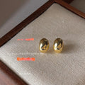 14K Gold Plated Copper Mini Oval Geometric Stud Earrings Minimalist Premium Jewelry