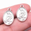 21x14mm 1.95g Antique Silver Zinc Alloy Softball Charm Pendant for DIY Sports Jewelry Making