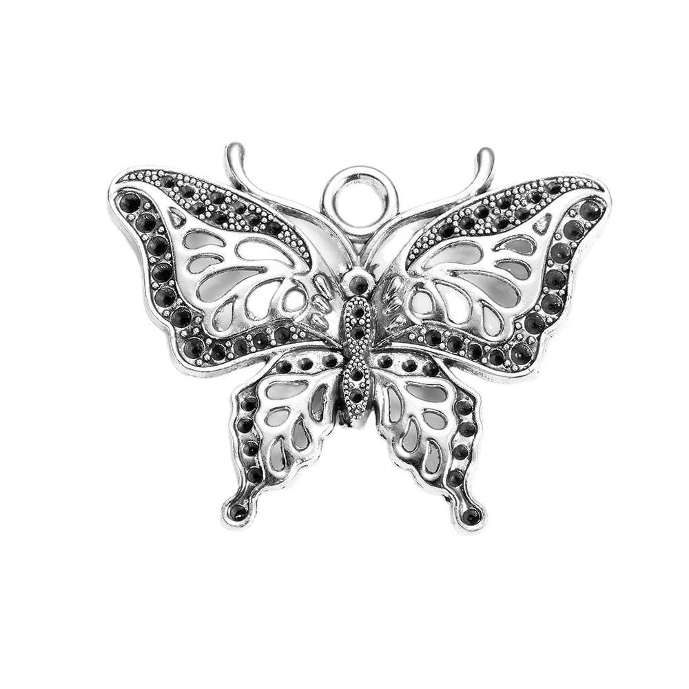 55x43MM Zinc Alloy Butterfly Hollow Key Charm Pendant for DIY Necklace Bracelet Jewelry Making