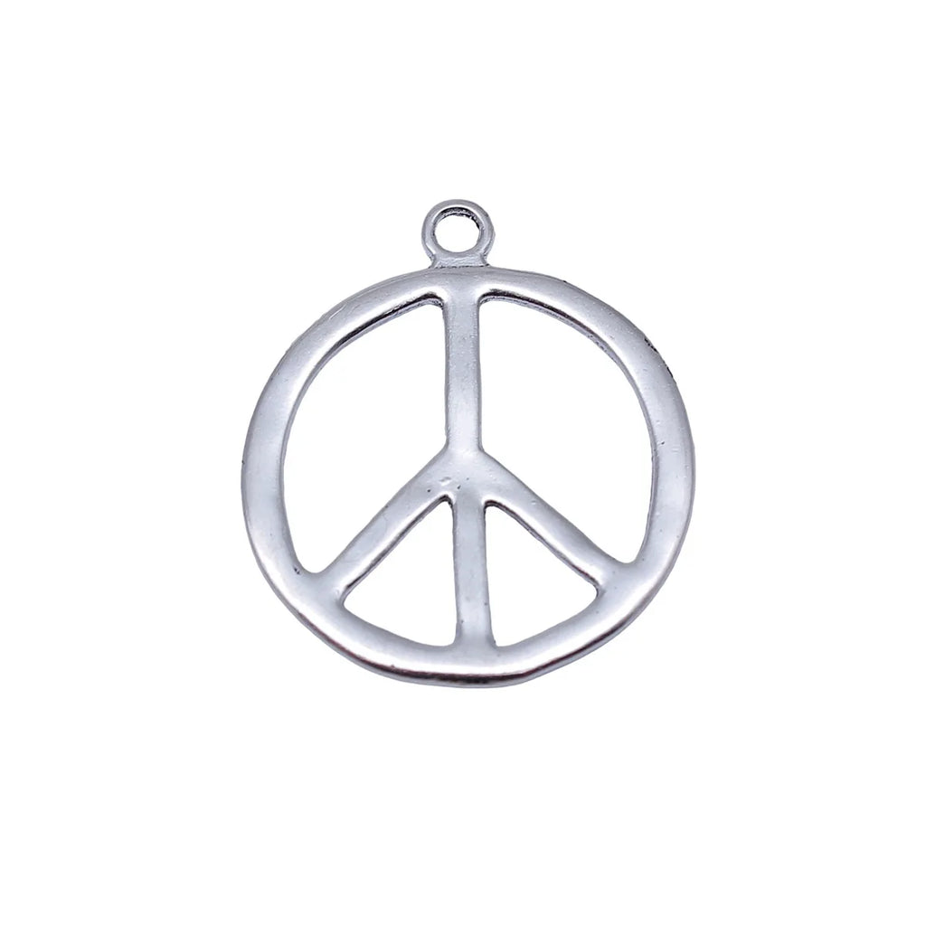 34x29mm 2.9g Antique Silver Zinc Alloy Peace Symbol Charm Pendant for DIY Necklace Jewelry Making