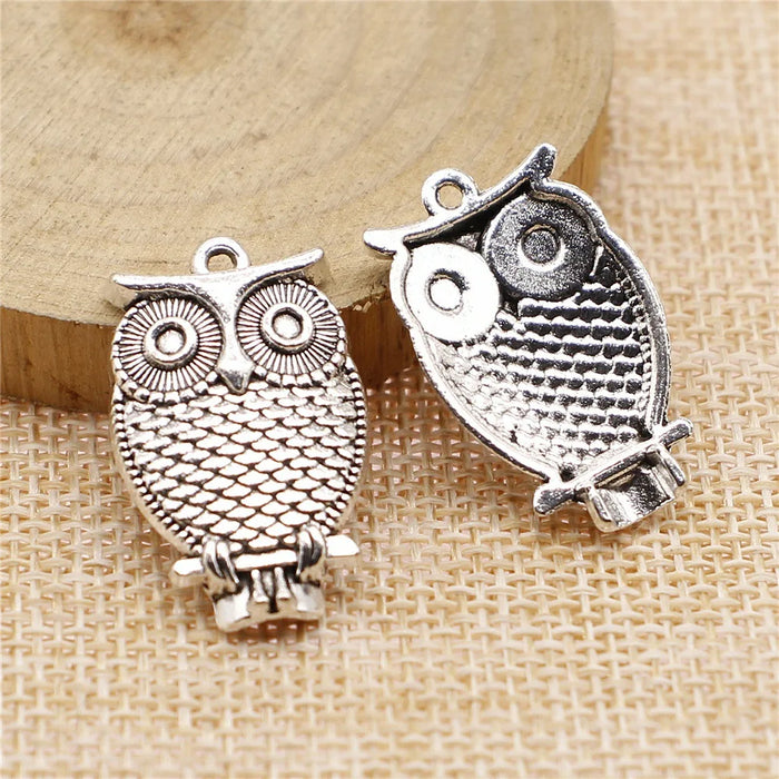 28x18mm 3g Multicolor Zinc Alloy Owl Cat Charm Pendant for DIY Necklace Bracelet Jewelry Making