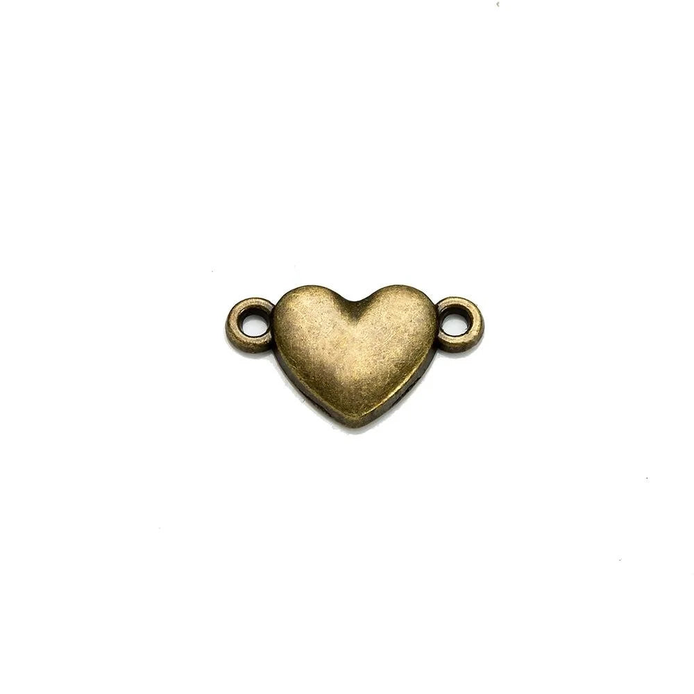 17x10MM Antique Silver Zinc Alloy Heart Charm Pendant for DIY Necklace Bracelet Jewelry Making