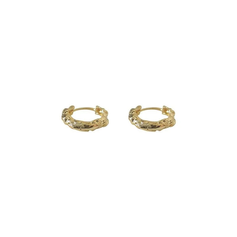 Minimalist 14K Gold Plated Copper Geometric Stud Earrings Irregular Petite Style Jewelry