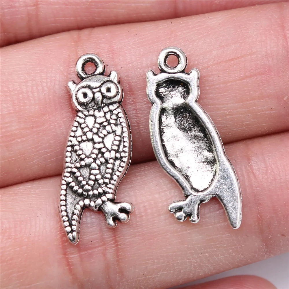 25x10mm 1.4g Multicolor Zinc Alloy Owl Cat Charm Pendant for DIY Necklace Bracelet Jewelry Making