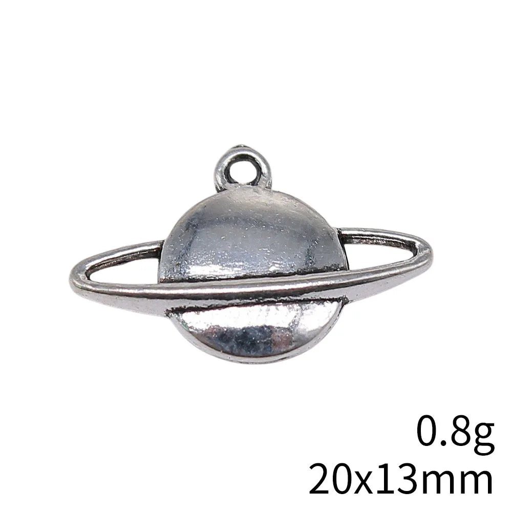 20x13mm 0.8g Multicolor Zinc Alloy Solar System Charm Pendant for DIY Necklace Bracelet Making