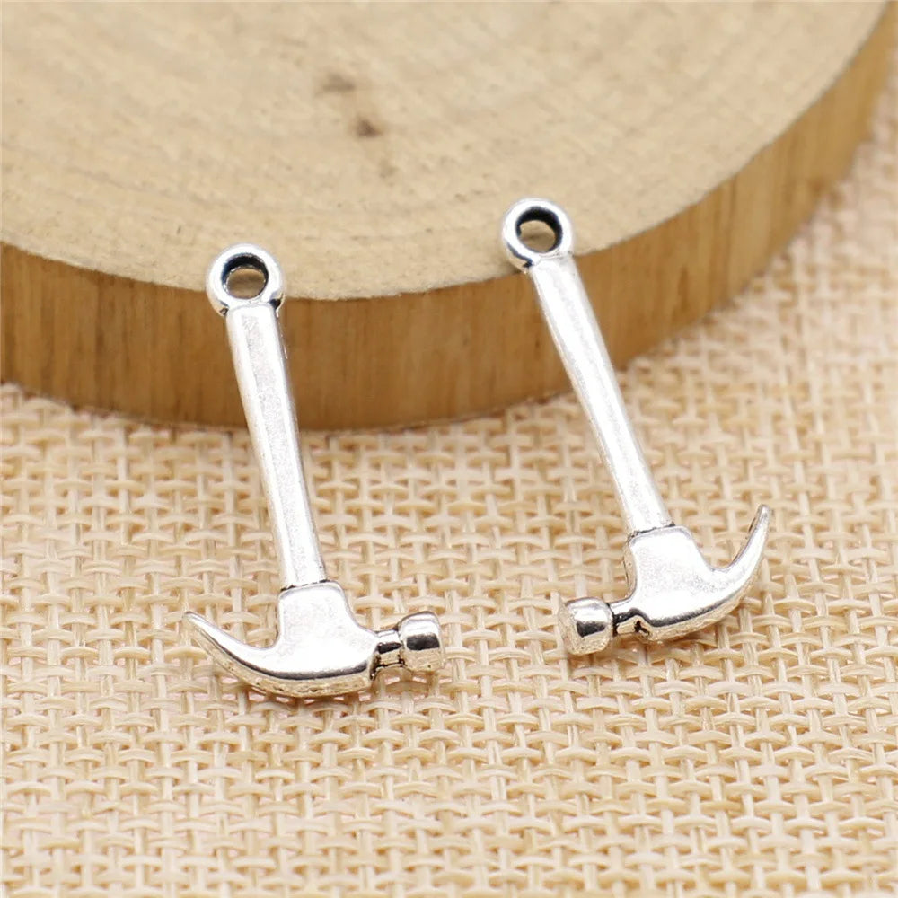 25x12mm 1g Multicolor Zinc Alloy Hammer Charm Pendant for DIY Tool Theme Jewelry Making