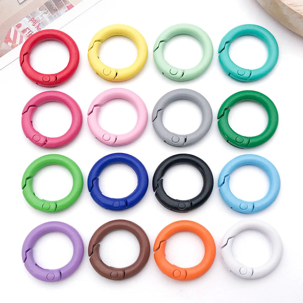 Enamel Zinc Alloy Round Spring Clasps
