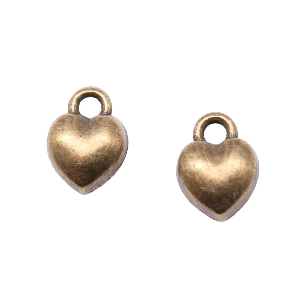 7x9mm 1g Multicolor Zinc Alloy Small Heart Charm Pendant for DIY Bracelet Necklace Jewelry