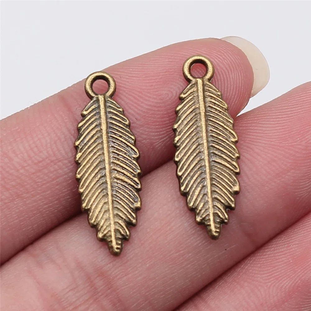 9x25mm 1.4g Multicolor Zinc Alloy Leaf Charm Pendant for DIY Necklace Bracelet Jewelry Making