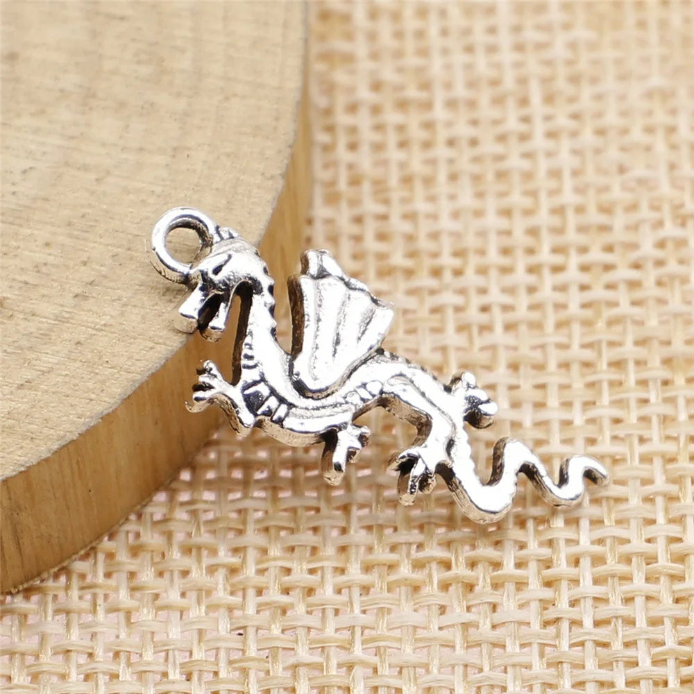 27x11mm 1.3g Multicolor Zinc Alloy Flying Dragon Charm Pendant for DIY Necklace Bracelet Jewelry Making