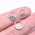 14x11mm 0.5g Antique Silver Zinc Alloy Ocean Wave Charm Pendant for DIY Necklace Bracelet Making