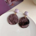 French Vintage Purple Gradient Acrylic Irregular Geometric Drop Earrings For Women