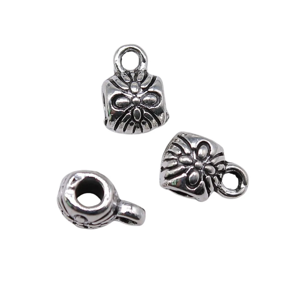 8x5x5mm 0.6g Multicolor Zinc Alloy Pendant Bails Connector Charms for DIY Necklace Bracelet Making
