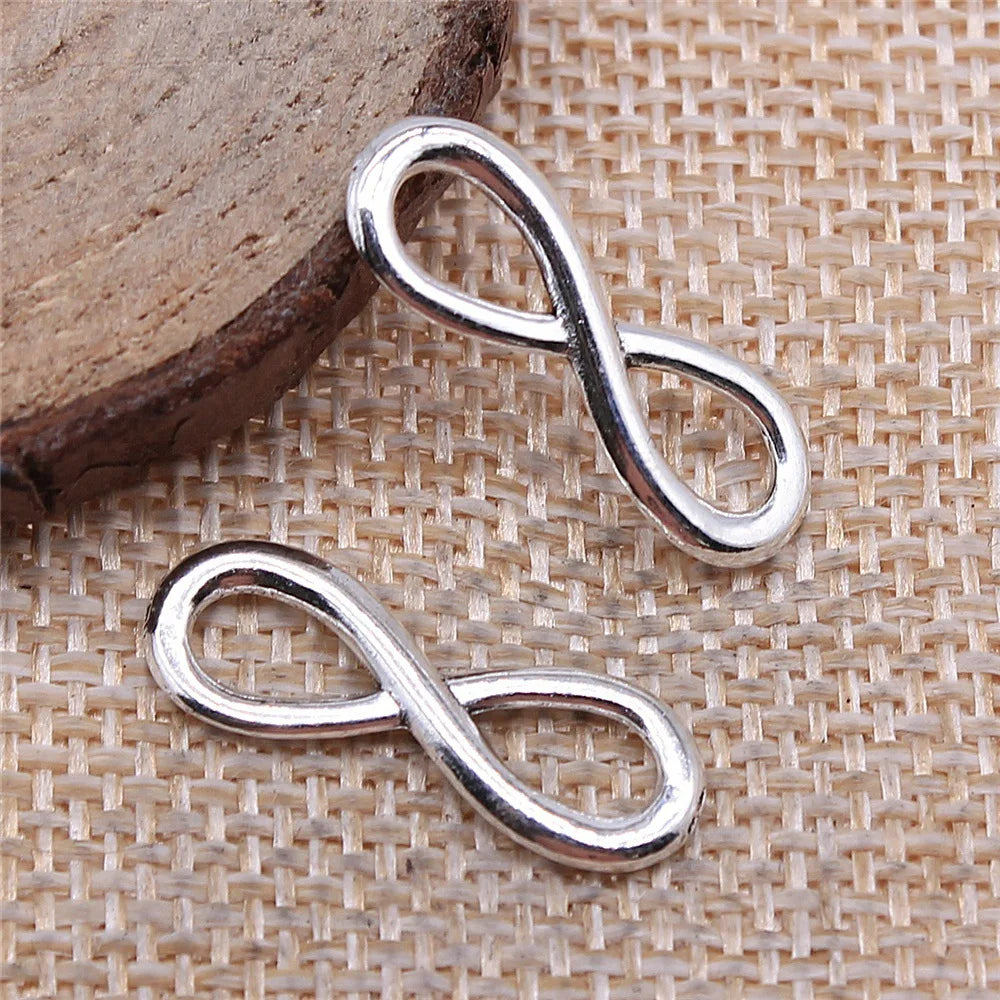 8x23mm 0.7g Multicolor Zinc Alloy Infinity Symbol Connector Charm for DIY Bracelet Jewelry Making