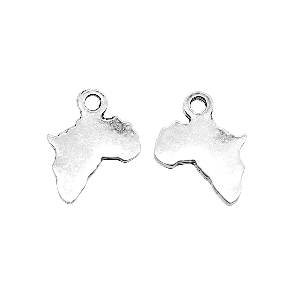 13x10mm 0.3g Antique Silver Zinc Alloy Africa Shape Charm Pendant for DIY Necklace Bracelet Making