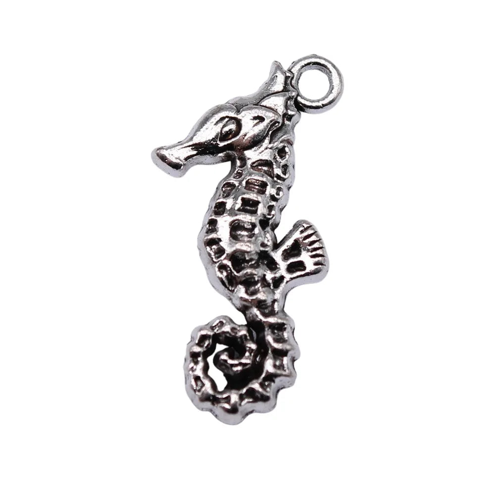 25x11mm 2.24g Antique Silver Zinc Alloy Seahorse Charm Pendant for DIY Necklace Bracelet Jewelry Making