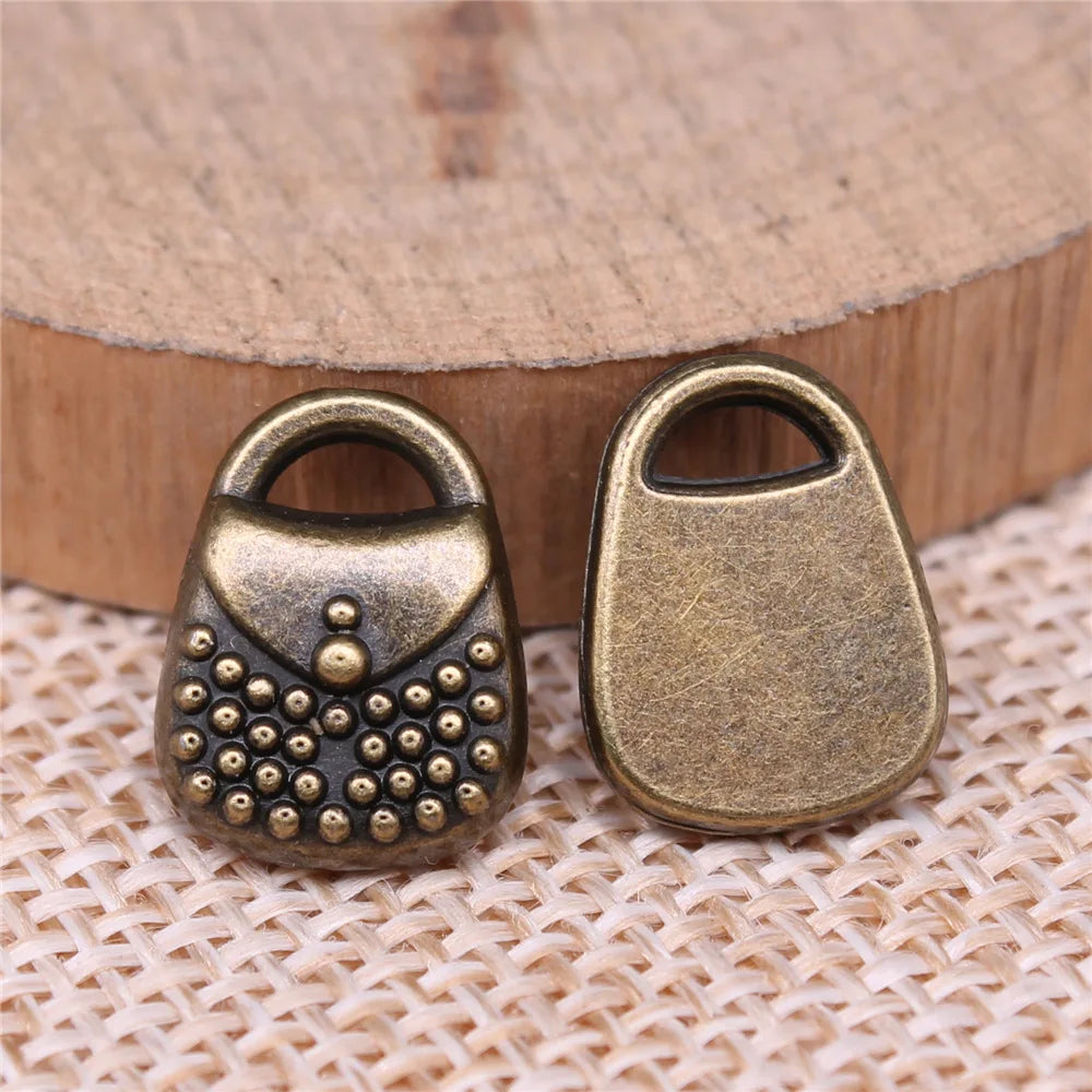 14x11mm 1.62g Multicolor Zinc Alloy Ladies Handbag Charm Pendant for Bracelet Necklace DIY Jewelry